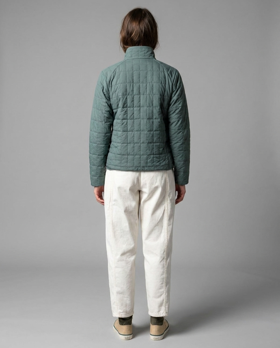 Sage Green Quilted Zip Up Jacket