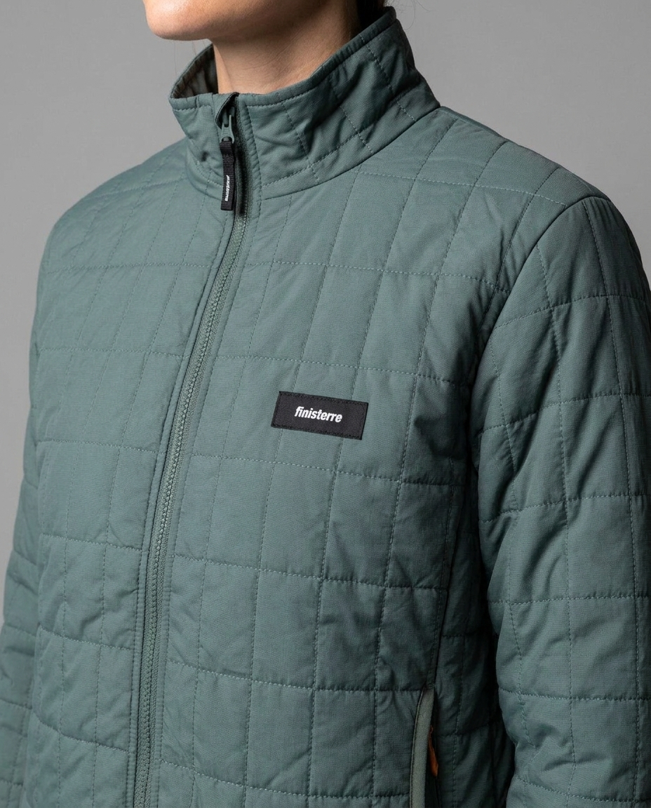 Sage Green Quilted Zip Up Jacket