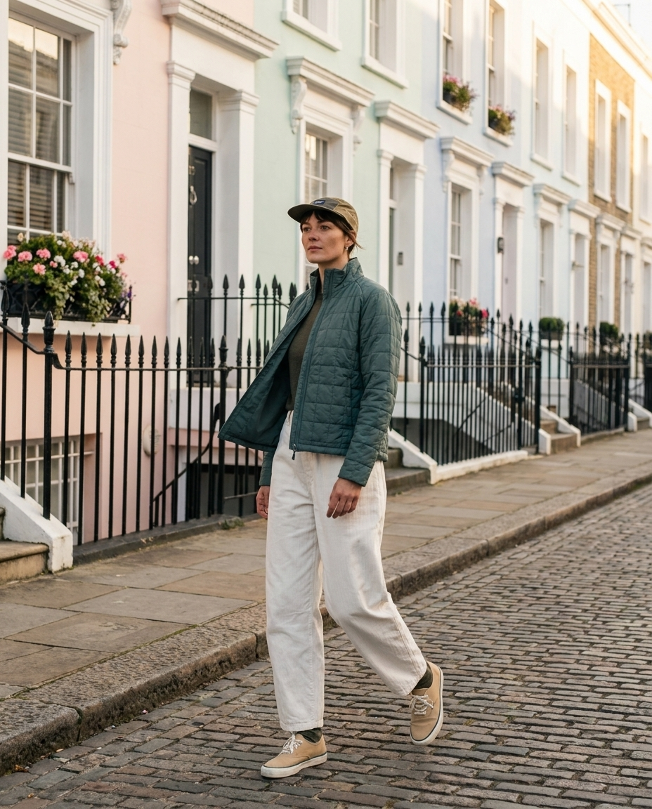 Sage Green Quilted Zip Up Jacket
