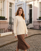 Cream Cable Knit Crew Neck Jumper
