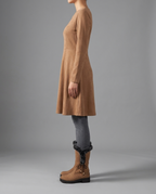 Tan Suede Faux Fur Trim Knee High Boots