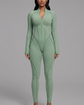 Sage Green Long Sleeve Corset Jumpsuit