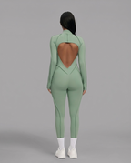 Sage Green Long Sleeve Corset Jumpsuit