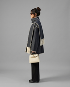 Charcoal Grey Wool Blend Scarf Jacket