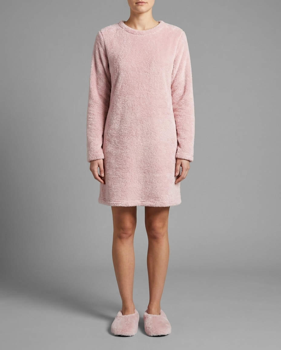 Pink Faux Fur Fluffy Slippers