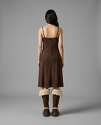 Brown Suede Faux Fur Lined Knee High Boots