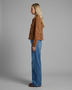 Tan Suede Cropped Shacket